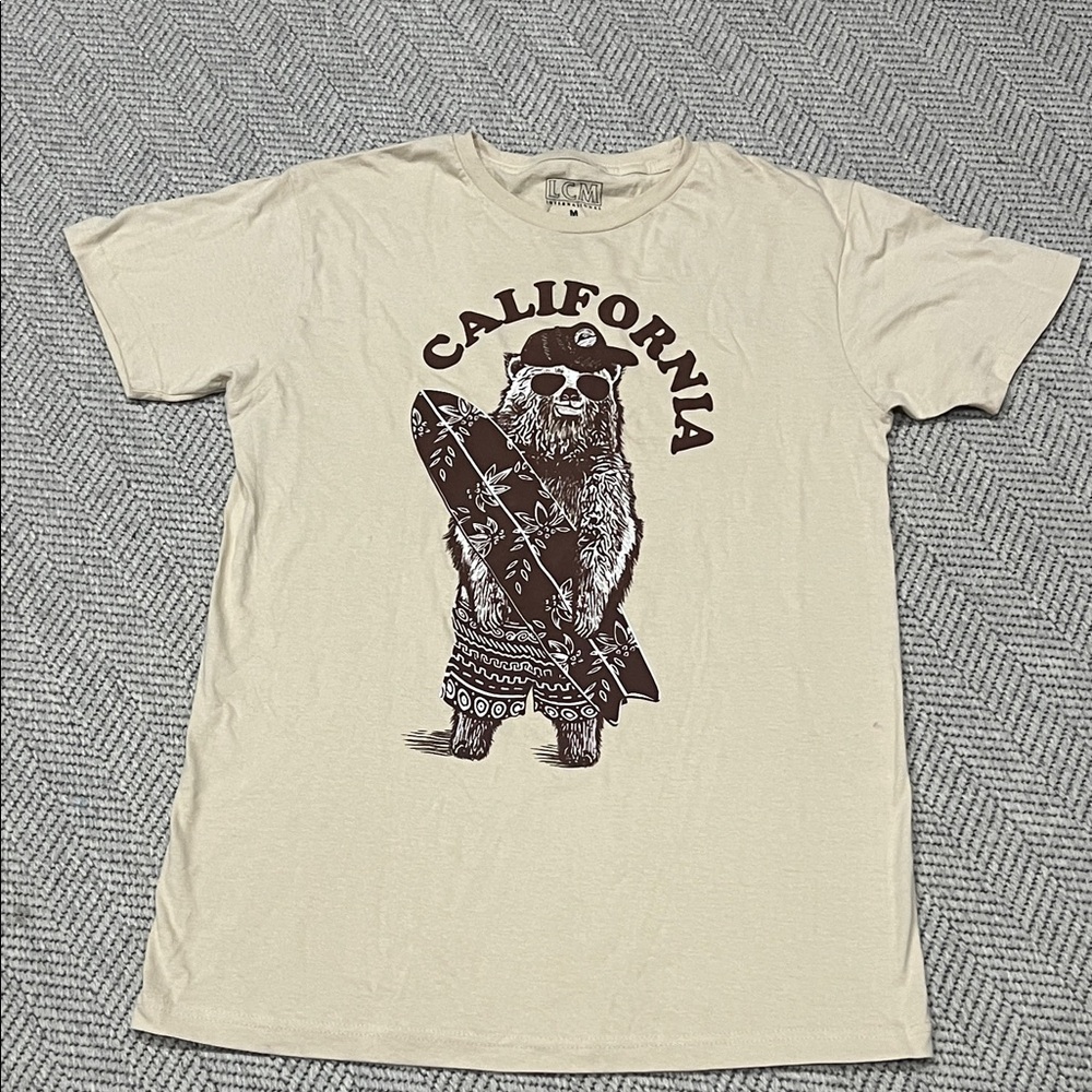California Bear Graphic Tee - Beige